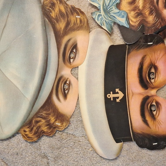 Lot of Victorian Masks/Carnival Paper Costumes-6 Spielzeugmuseum / H & P England - Picture 2 of 6